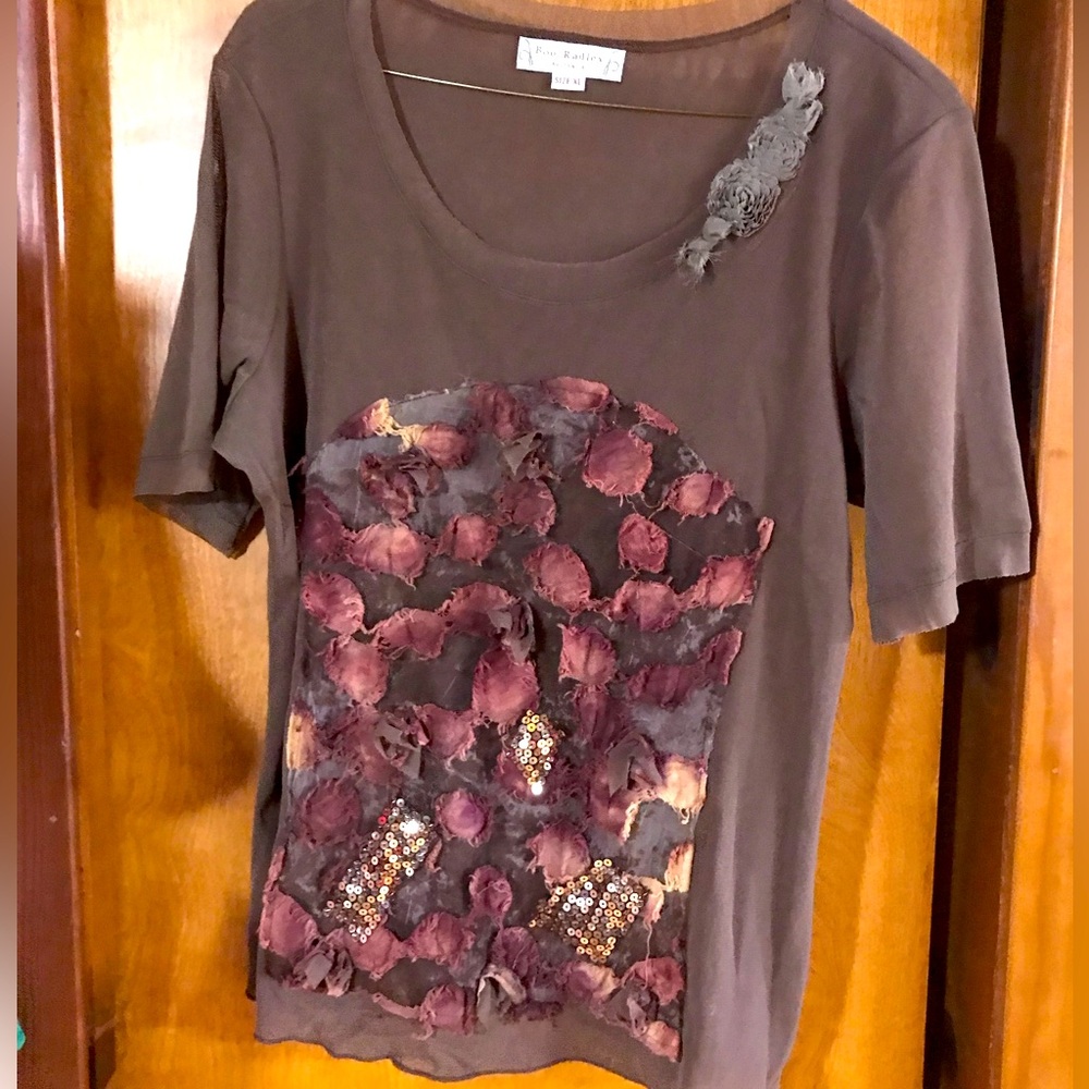 Boo Radley Australia top. XL Beautiful Browns embellishments